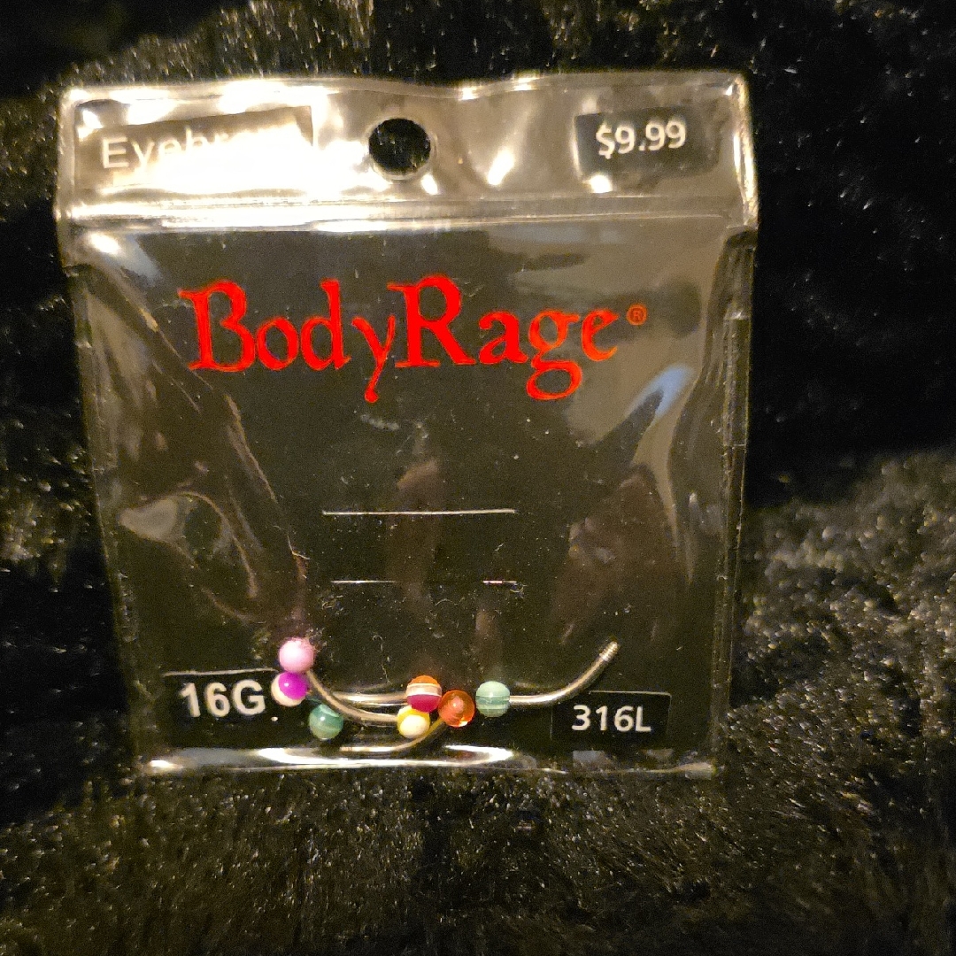 Bodyrage Eyebrow Rings With Colorful Beads